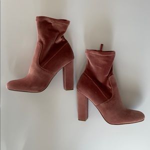 Blush Velvet Sock Booties